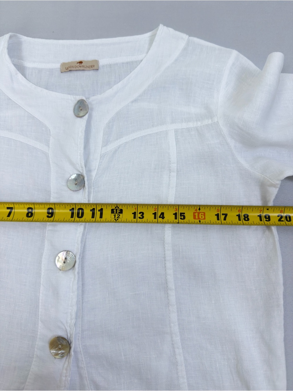 Lands Downunder White Linen Jacket Button Front Italy Women’s S - Picture 5 of 7